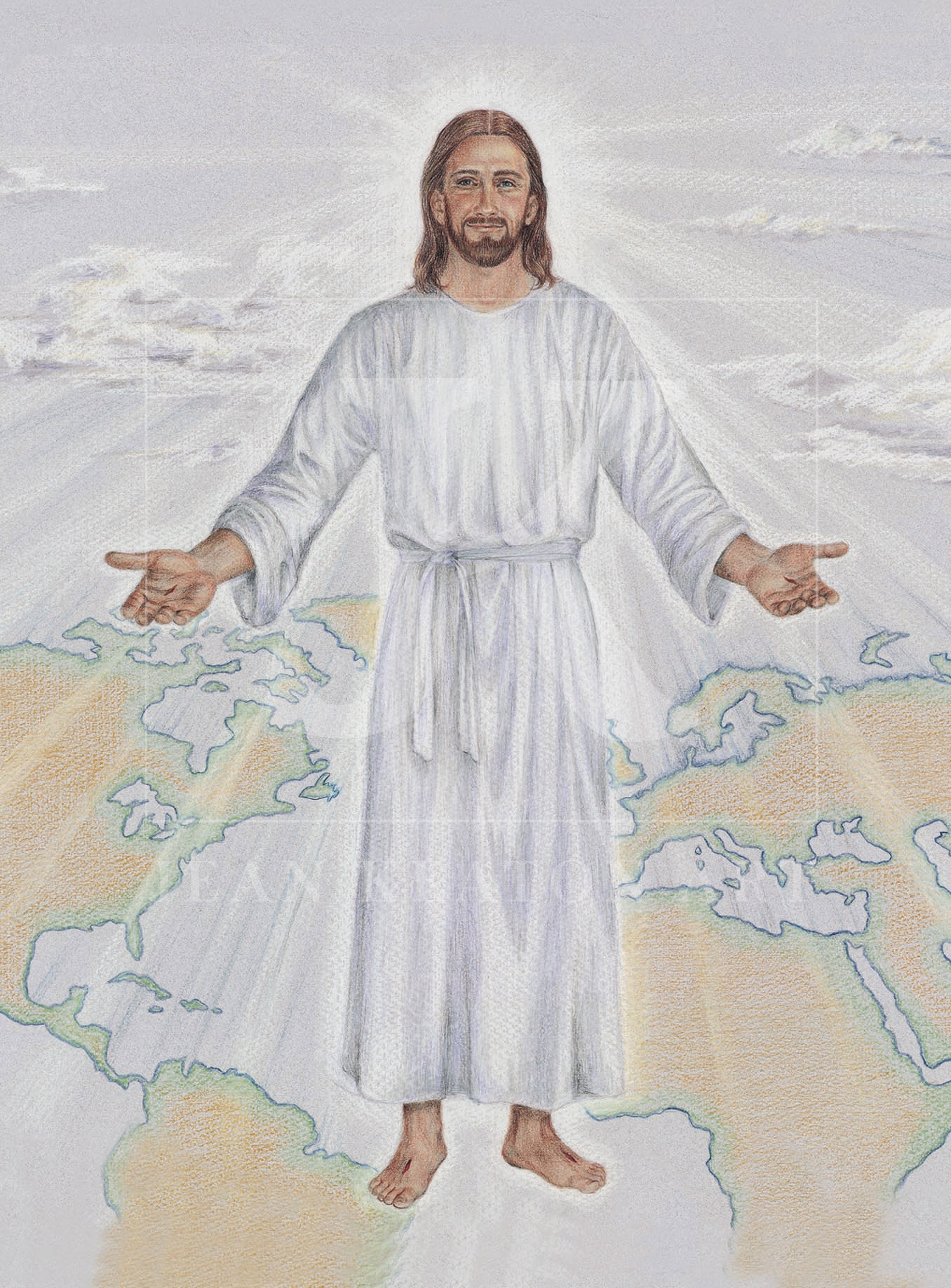 jesus arms outstretched drawing
